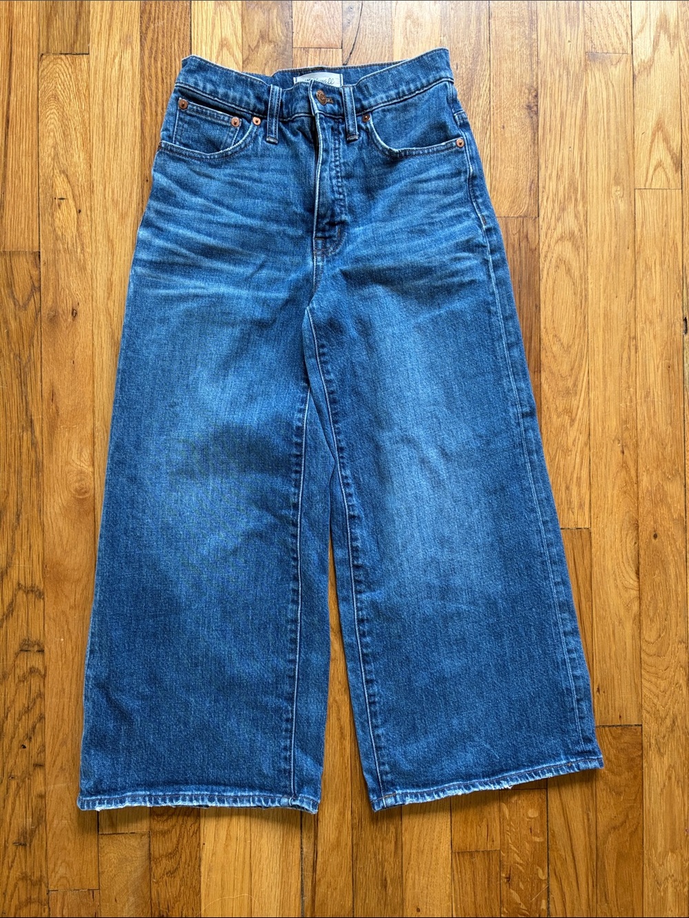 Madewell Wide Leg Crop Jeans 24 Stretch 23” High Rise Medium Wash